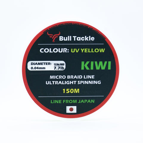 Bull Tackle - Kiwi pergető fonott zsinór UV sárga 150 m