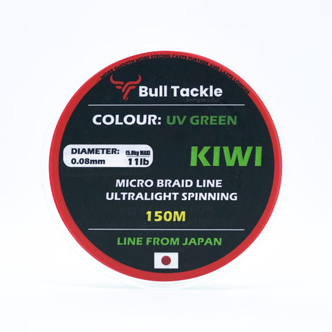 Bull Tackle - Kiwi pergető fonott zsinór UV zöld 150 m